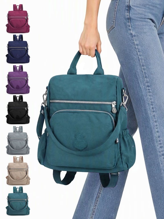Women Backpack Purse Anti-theft Travel Backpack Ladies Shoulder Bags Waterproof Nylon Handbags Casual Daypack, Purple
