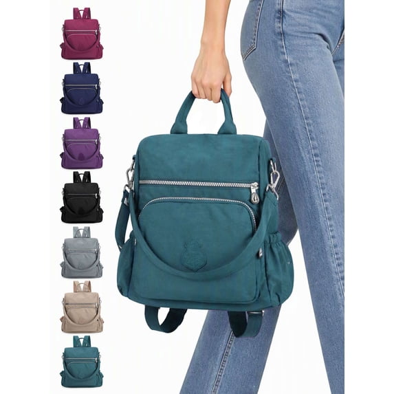 Spencer Women Backpack Purse Anti-theft Travel Backpack Ladies Shoulder Bags Waterproof Nylon Handbags Casual Daypack, Purple