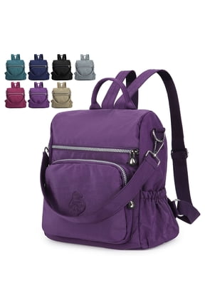Women Backpack Purse Anti-theft Travel Backpack Ladies Shoulder Bags Waterproof Nylon Handbags Casual Daypack, Purple