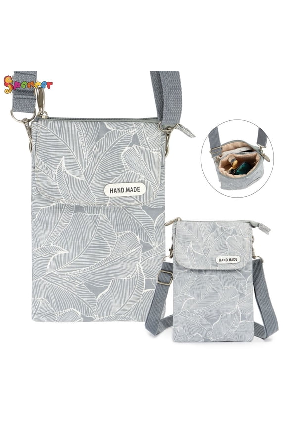 Women Canvas Small Cross-body Bags Cell Phone Purse Wallet Pouch Handbag with Shoulder Strap