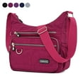 thumbnail image 1 of Spencer Women Crossbody Handbag Waterproof Nylon Handbag Purse Bag Upgrade Roomy Multiple Pockets Messenger Satchel for Girls, Rose Red, 1 of 10