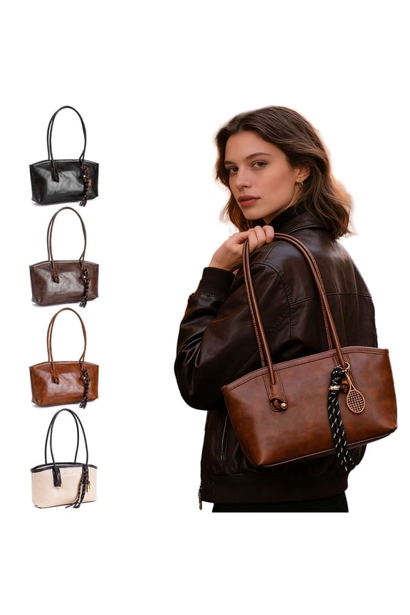 Women Lady Large Tote Bag Handbags PU Leather Hobo Shoulder Bags Top Handle Satchel Purse, Coffee