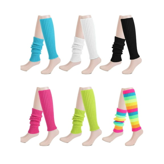 Spencer Women Leg Warmers Cable Knit Knee High Leg Warmers for Sports Party Yoga, Winter Warm Long Boot Socks for Lady, Colorful