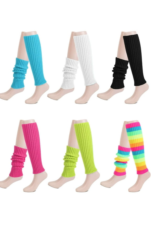 Women Leg Warmers Cable Knit Knee High Leg Warmers for Sports Party Yoga, Winter Warm Long Boot Socks for Lady, Colorful