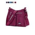 thumbnail image 1 of Spencer Women Shoulder Bags Multiple Pockets Handbags Bags For Ladies Nylon Crossbody Bag Wallets Purses Fashion Satchel Large Messenger (Grape Purple), 1 of 12