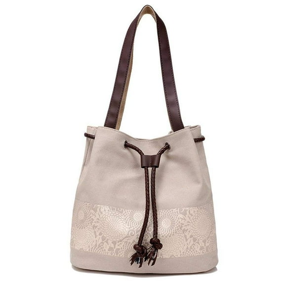 Spencer Women Tote Bags Canvas Shoulder Bag Retro Casual Purse Handbag Ladies Messenger Bag for Work, School, Travel, Shopping (White)