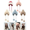 thumbnail image 1 of Spencer Women Winter Beanie Hat Peruvian Ski Ear Flaps Caps Fuzzy Pompom Beanie Hat Knit Fleece Lined Warm Hat, Gray, 1 of 12