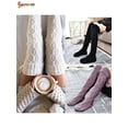 thumbnail image 1 of Spencer Women's Fashion Cotton Over the Knee Thigh High Socks Cable Knit Extra Long Boot Stocking Leg Warmers "White", 1 of 8