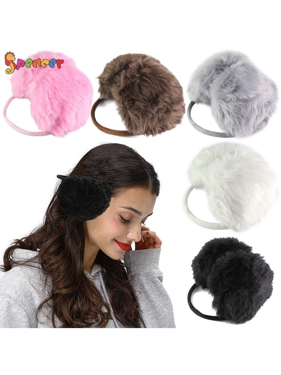 Women's Faux Fur Earmuffs Winter Outdoor Ear Warmers Headband Earflap Cover Ear Muff "Pink"