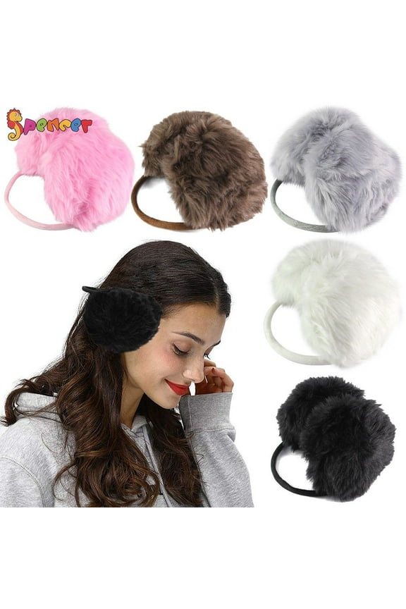Women's Faux Fur Earmuffs Winter Outdoor Ear Warmers Headband Earflap Cover Ear Muff "White"