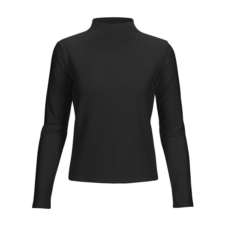Casual Solid Basic Turtleneck Plus Size Tops Casual Solid Basic Turtleneck Plus Size Tops