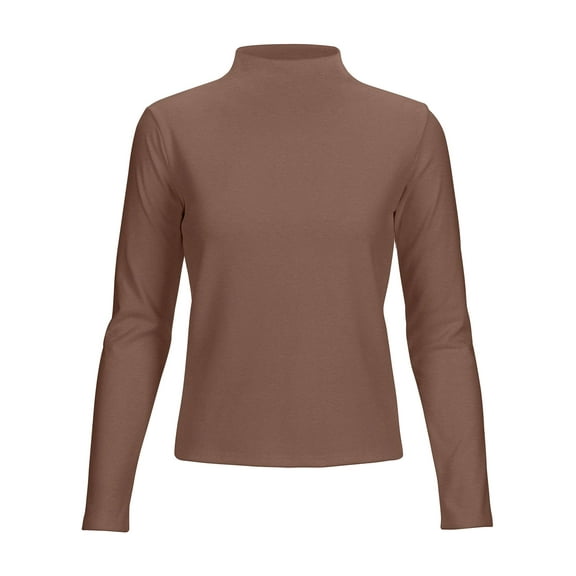 Spencer Women's Long Sleeve Turtleneck Lightweight Turtle Neck Pullover Soft Sweater Casual Solid Tops Plus Size "M, Coffee"