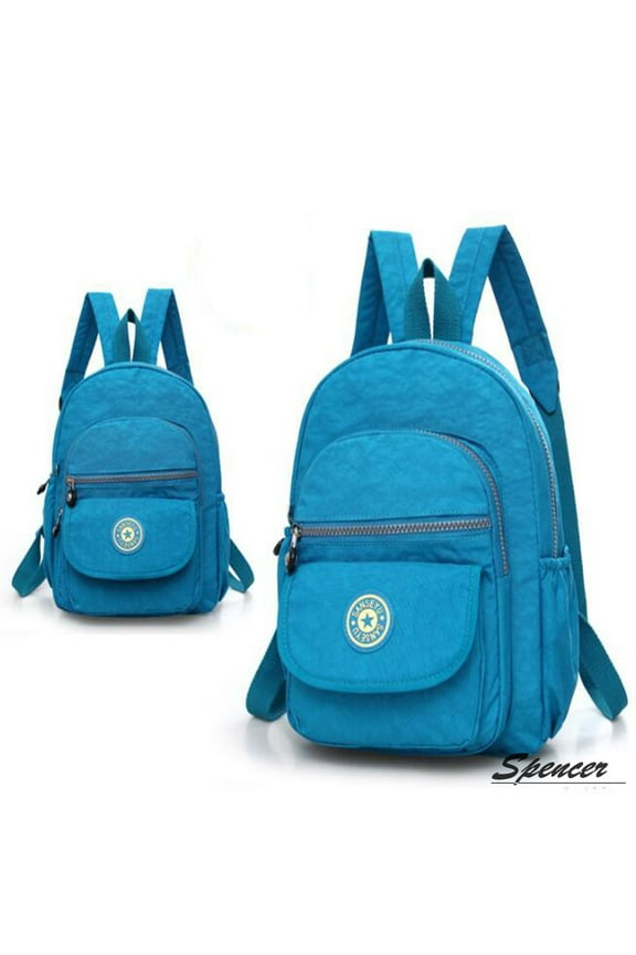 Women's Nylon Mini Travel Tiny Backpack Adjustable Straps Shoulder Rucksack for Hiking Outdoor "Blue"