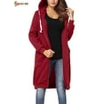 thumbnail image 1 of Spencer Women's Plus Size Long Fleece Hooded Coat Winter Warm Casual Pockets Jacket Zip Up Hoodies Sweatshirt Parka Overcoat "2XL, Wine Red", 1 of 5