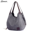 thumbnail image 1 of Spencer Women's Polyester and PU Leather Tote Purse Travel Bag, Gray, 1 of 7