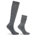thumbnail image 1 of Spencer Women's Slouch Socks Knit Extra Long Scrunch Knee High Sock Leg Warmer Boot Socks for Girls (Dark Gray), 1 of 9