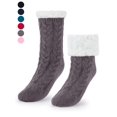 thumbnail image 1 of Spencer Women's Thicker Warm Fuzzy Socks Fleece Lined Slipper Socks Grippers Winter Warm Cozy Socks Home Non Slip Socks Christmas Gift, Gray, 1 of 12