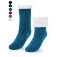 thumbnail image 1 of Spencer Women's Thicker Warm Fuzzy Socks Fleece Lined Slipper Socks Grippers Winter Warm Cozy Socks Home Non Slip Socks Christmas Gift, Lake Blue, 1 of 12