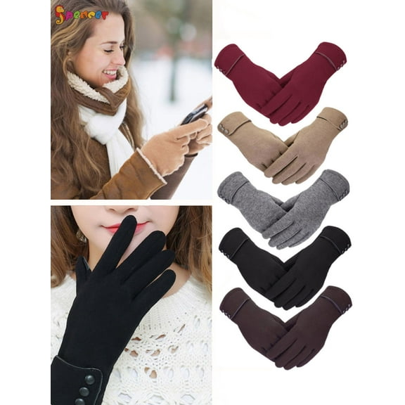 Spencer Women's Touchscreen Gloves, Winter Warm Thermal Soft Lined Thick Texting Gloves Windproof Driving Gloves for Ladies "Gray"
