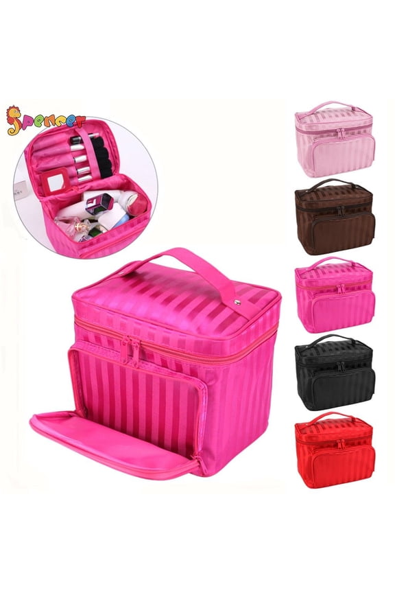 Women's Travel Makeup Bag Waterproof Cosmetic Case Storage Toiletry Handbag Pouch Organizer "Red"