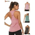 thumbnail image 1 of Spencer Women's Workout Tank Tops Casual Sleeveless Racerback Athletic Yoga Tops Quick Dry Sport Shirts for Gym Exercise (L, Pink), 1 of 5