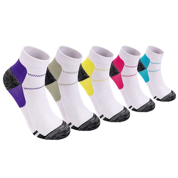 Spencer Women's and Men's Running Gym Ankle Compression Socks, Purple (5 Counts)