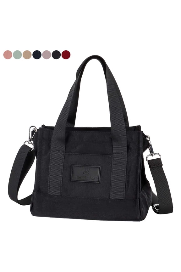 Womens Handbag Tote Bags Nylon Small Crossbody Bag Purse Large Capacity Shoulder Bag Ladies Waterproof Satchel Sling Bag (Black)