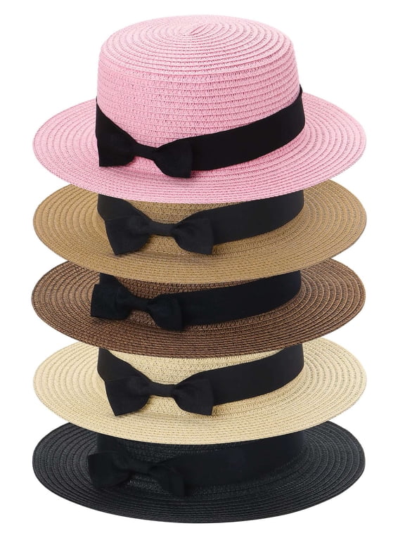 Womens Mens Wide Brim Straw Panama Hat Fedora Summer Beach Sun Hat UPF Straw Hat for Women, Beige