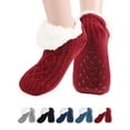 thumbnail image 1 of Spencer Womens Slipper Socks Fuzzy Plush Lined Non Slip Warm Socks with Grippers Ladies Cozy Winter Thick House Socks, Red, 1 of 9