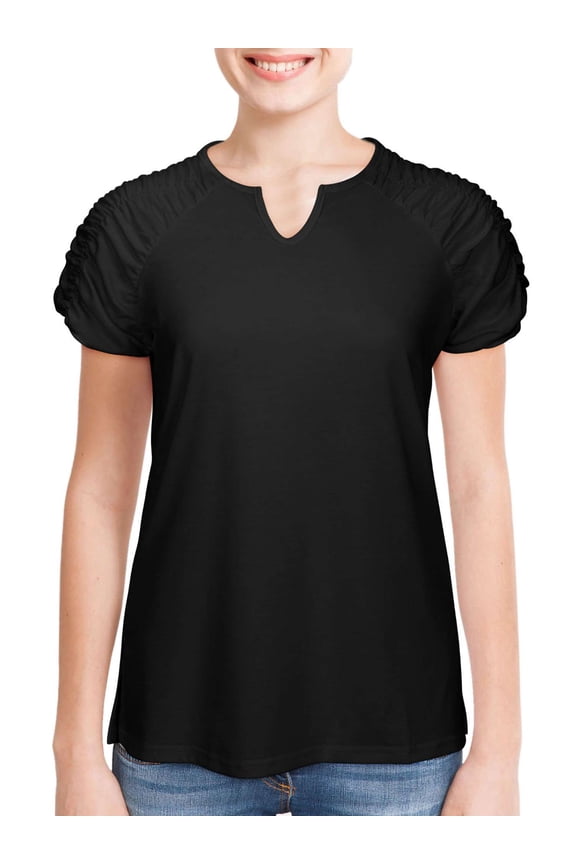 Womens Summer Tops Casual V Neck T Shirts Short Sleeve Shirts Loose Blouse Flowy Tops Plus Size Tee "XL,Black"