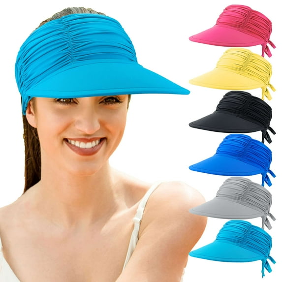 Spencer Womens Sun Visor Hats Wide Brim Beach Hats UV Protection Outdoor Sports Traveling Hiking Fishing Caps, Yellow