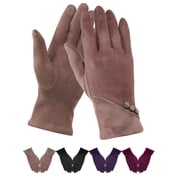 Spencer Womens Touchscreen Gloves, Winter Warm Thermal Soft Lining Suede Texting Gloves Windproof for Cold Weather, Black