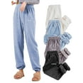 thumbnail image 1 of Spencer Womens Warm Coral Fleece Plush Pajama Pants Winter Thick Casual Lounge Pants Bottoms Homewear "Black", 1 of 7
