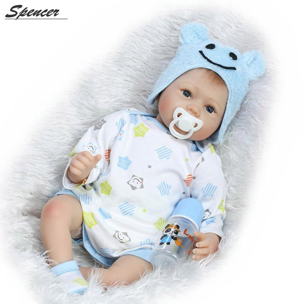 SpencerToys Lifelike Realistic Silicone Reborn Blue Baby Doll