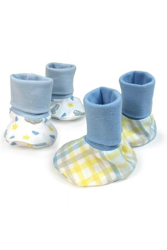 Spencers 052B-2 2 Pair Planes & Plaid Prints Booties Set