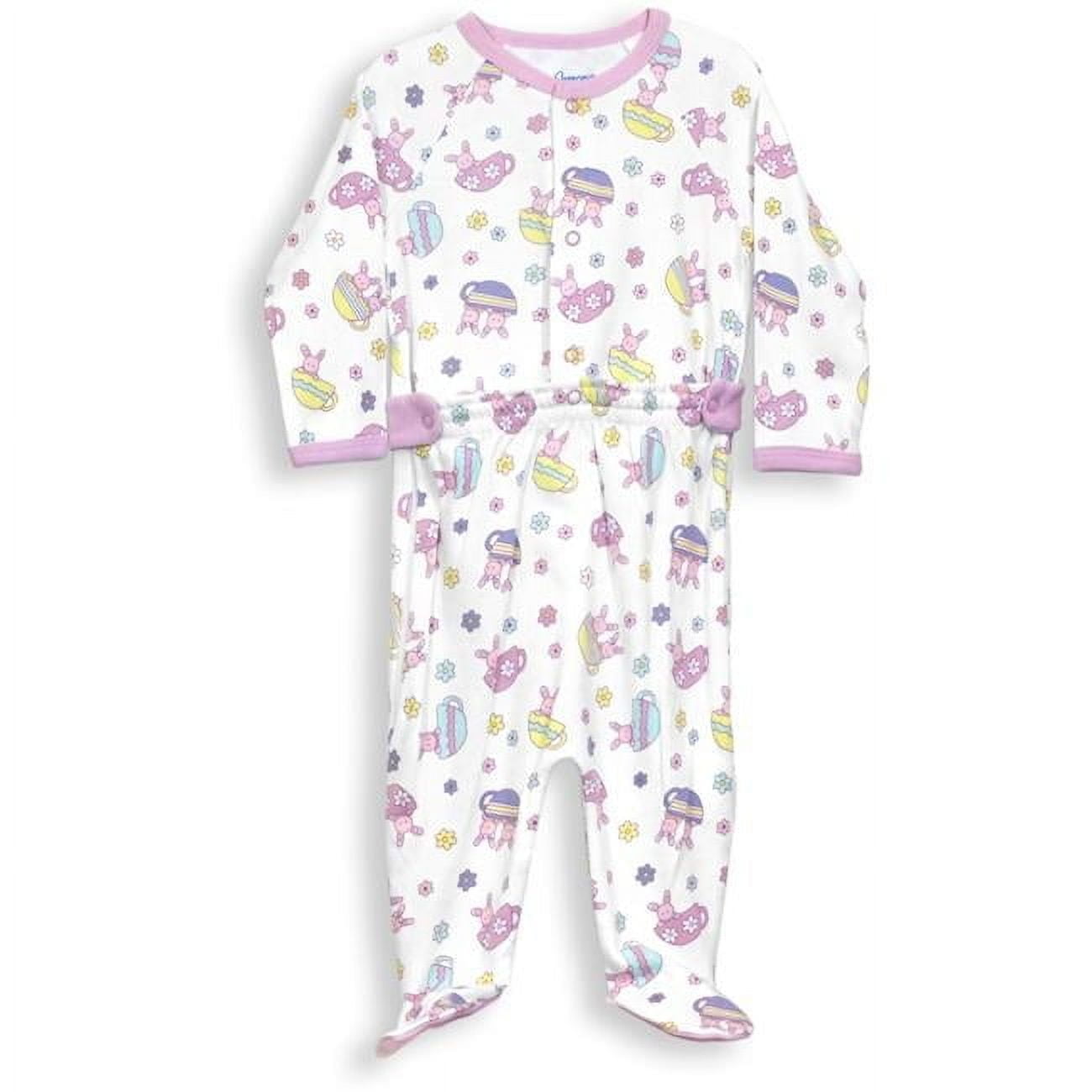 Spencers H73108-3 0-3 Months Zip Leg Sleeper - Tea Bunnies