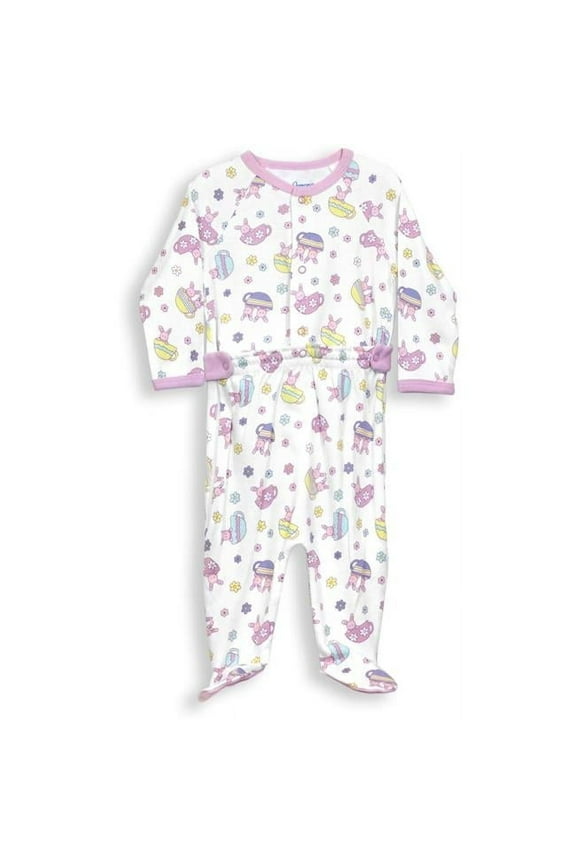 Spencers H73108-3 0-3 Months Zip Leg Sleeper - Tea Bunnies