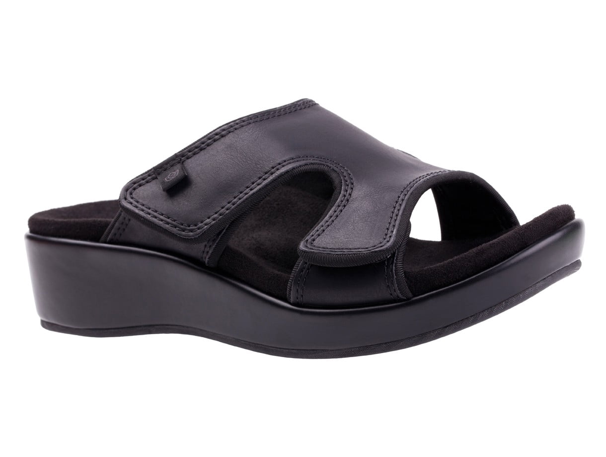 Spenco Women's Karla Wedge Sandal, Mineral Blue Snake, 10 Wide