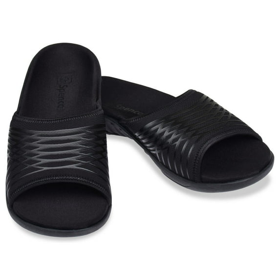 spenco men's thrust slide sandal, black, 9m medium us
