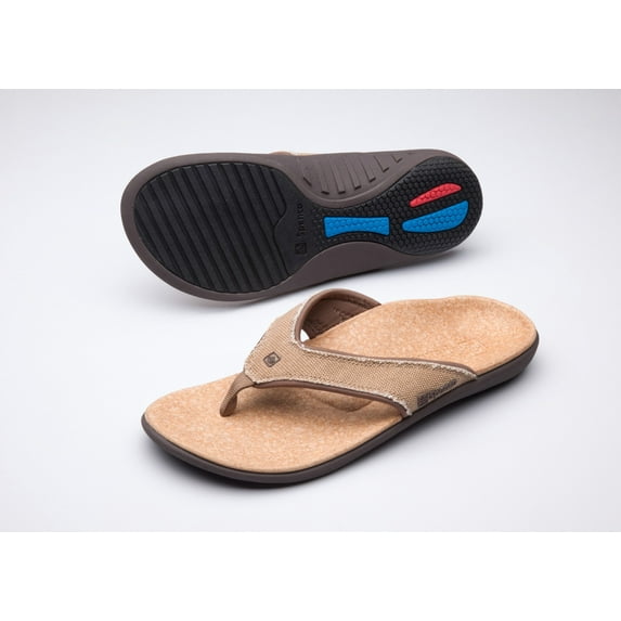 Spenco Men's Yumi Orthotic Flip Flops – Straw/Java/Cork