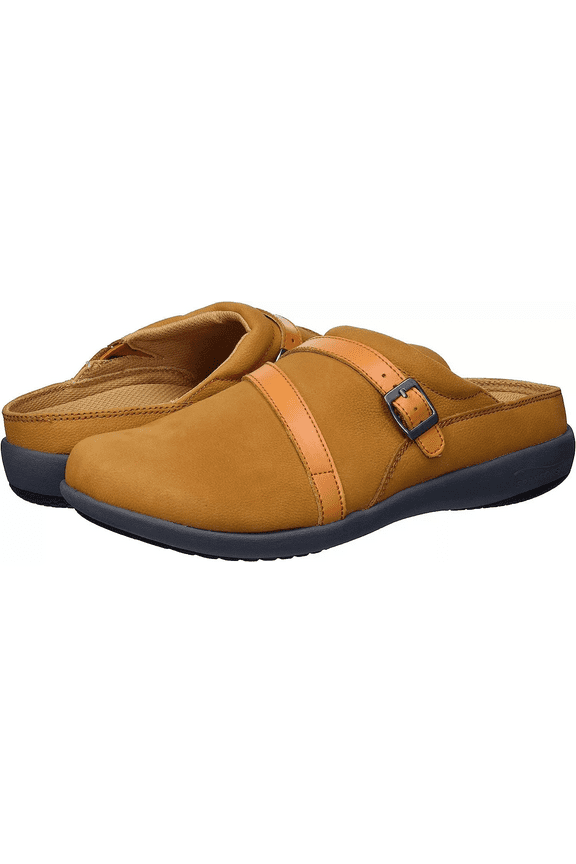 Sydney Slide Nubuck Leather Orthotic Slip On Cognac US Women's Size 6