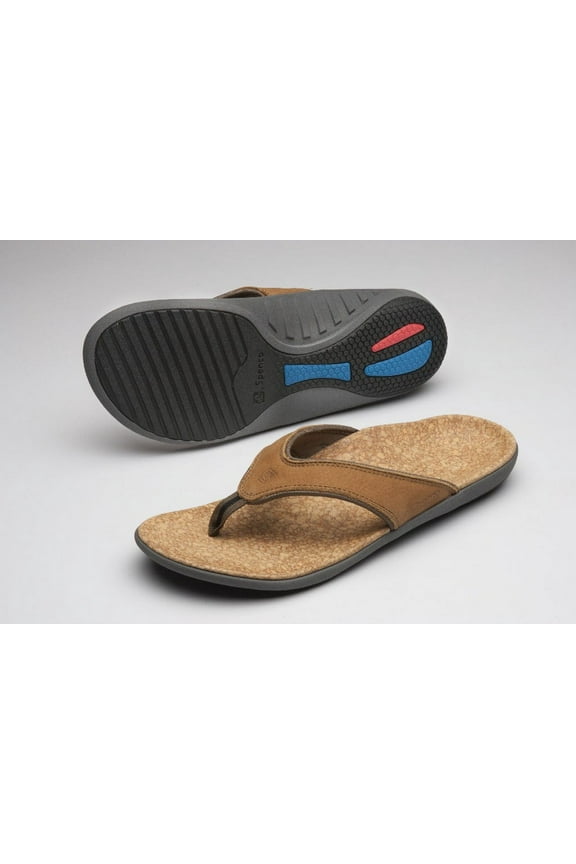 Yumi Leather - Men's Orthotic Sandals - Medium Brown