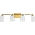 thumbnail image 1 of Spenser Collection Four-Light Brushed Gold Industrial Vanity Light, 1 of 9
