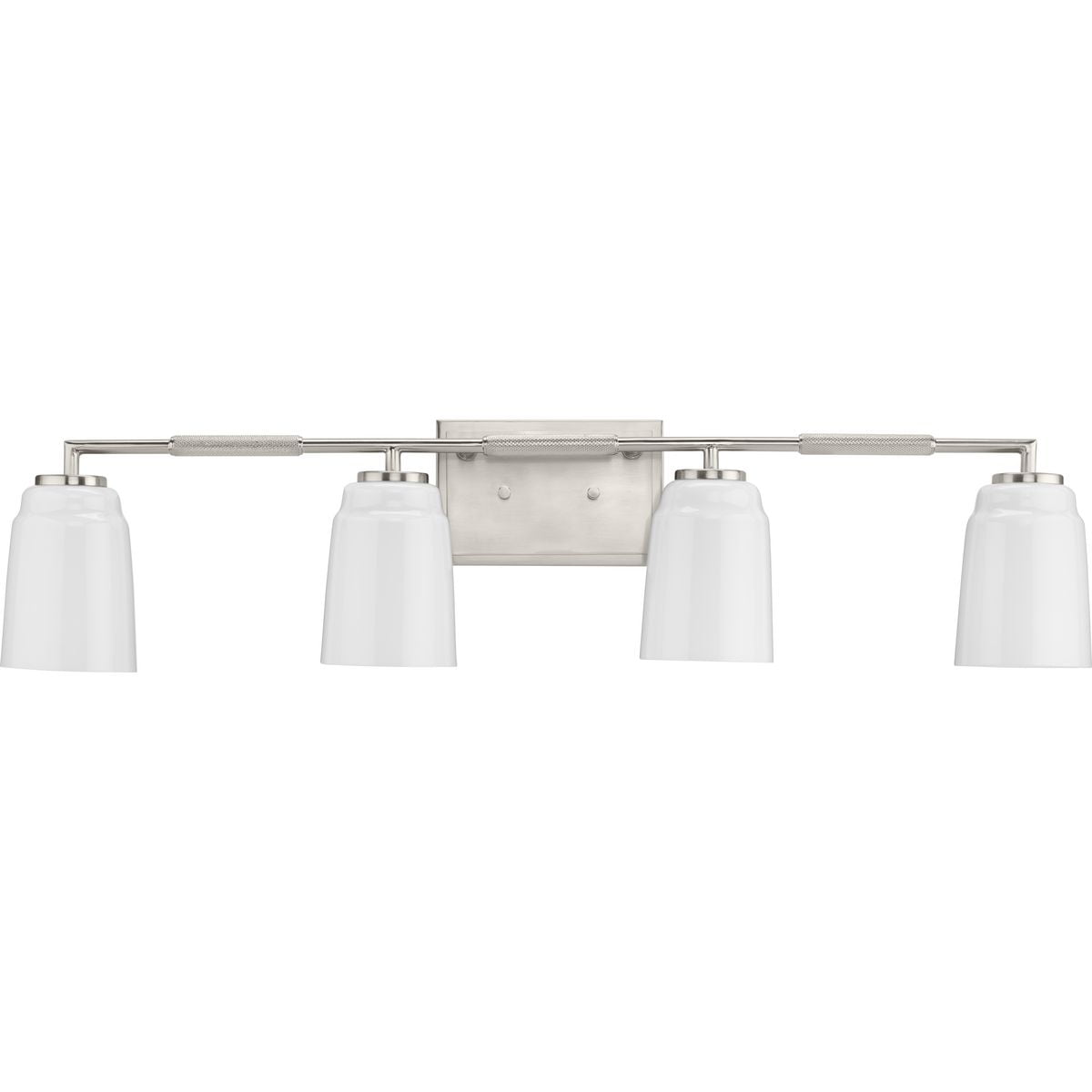 Brushed Nickel 4-Light Vanity with Opal Glass Shades