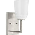 thumbnail image 1 of Spenser Collection One-Light Brushed Nickel Industrial Vanity Light, 1 of 9