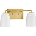 thumbnail image 1 of Spenser Collection Two-Light Brushed Gold Industrial Vanity Light, 1 of 9