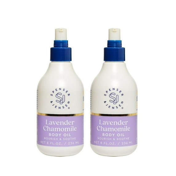 Spenser & Jensen Moisturizing Lavender Chamomile Body Oil 8 Oz, 2 Pack