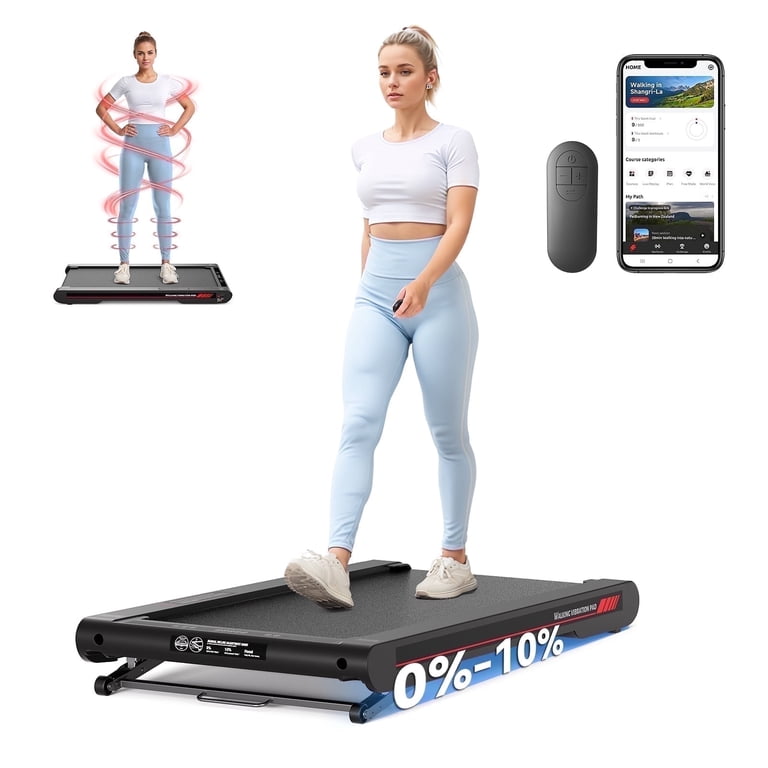 Incline Treadmill For Home 4-in-1 Walking Vibration Pad Under Desk  Treadmill - Incline, 4 Modes, 6 Km/h Max, Quiet Motor, LED Display & App