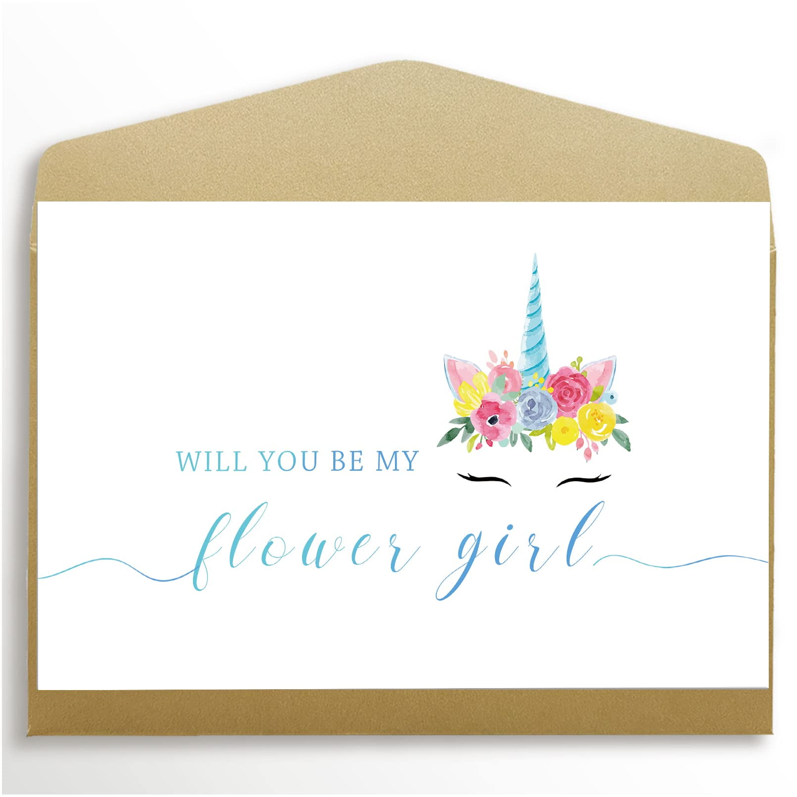 Spercy Will You Be My Flower Girl Card, Unicorn Flower Girl Proposal