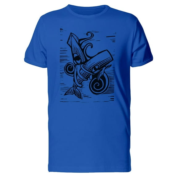 Sperm Whale Fighting Giant Squid T-Shirt Men -Image by Shutterstock, Male 3X-Large